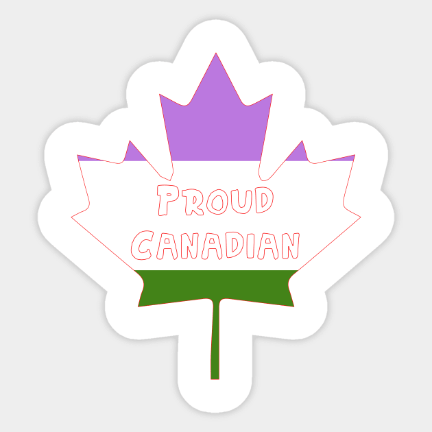 Proud Canadian (Genderqueer) Sticker by EmceeFrodis